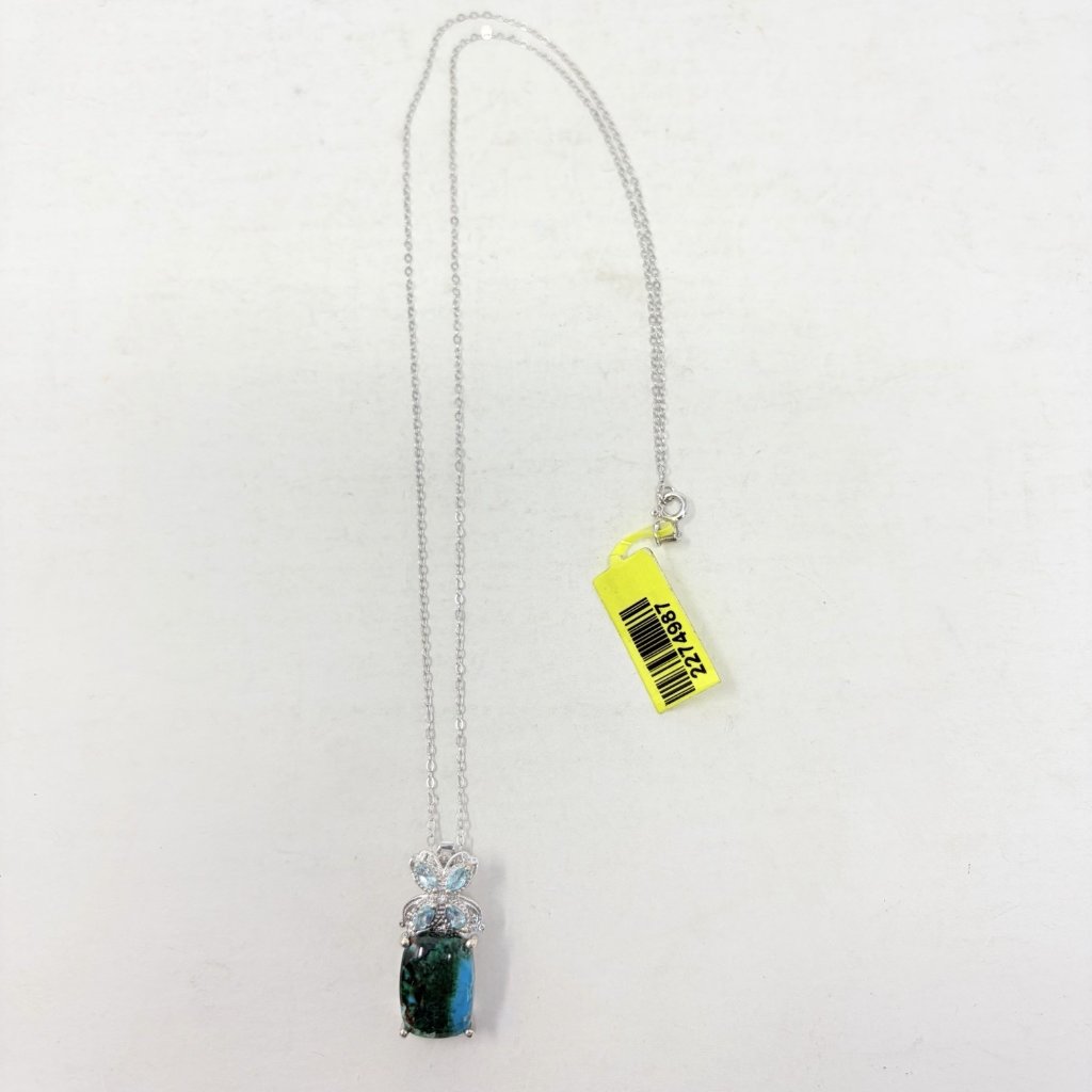 Shop Lc Australian ChrysocollaMadagascar Paraiba Apatite Pendant And Chain 5307 50$